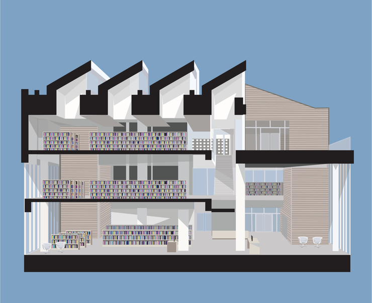 Guelph Public Library - Central cross-section
